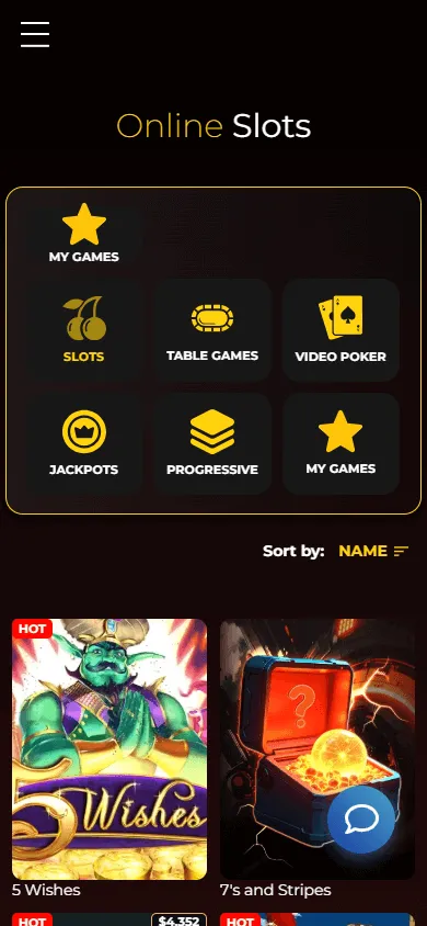 Orbit Spins Casino games area displayed in a mobile browser